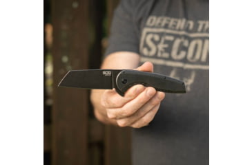 Image of SOG Specialty Knives &amp; Tools Aegis Flk 2.0 Frame Lock 14-41-04-43 Blackwash Stainless Steel Wharncliffe Pocket Knife - SOG-14-41-04-43