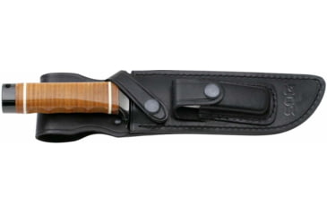 Image of SOG Specialty Knives &amp; Tools Bowie 2.0 Fixed Blade Knife, 6.4in, AUS-8 Blade, Clip Point, Brown, Leather Washers Handle, Black, SOG-S1T-L