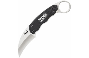 Image of SOG Specialty Knives &amp; Tools Gambit Blade Knife, 2.58in, 7Cr17MoV Blade, Sheepsfoot, Black, Glass-Reinforced Nylon Handle, Silve, SOG-GB1001-CP
