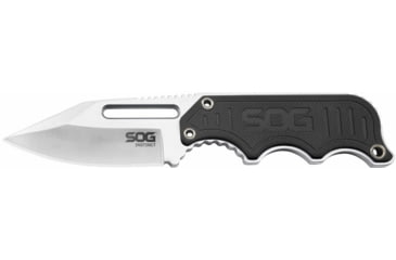 Image of SOG Specialty Knives &amp; Tools Instinct Fixed Blade Knife, 2.3in, 5Cr15MoV Blade, Clip Point, Black, Silver, Stainless Steel and G10 Handle, Silver/Silver &amp; Black, SOG-NB1012-CP