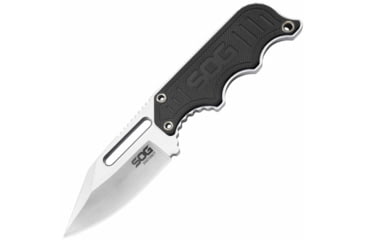 Image of SOG Specialty Knives &amp; Tools Instinct Fixed Blade Knife, 2.3in, 5Cr15MoV Blade, Clip Point, Black, Silver, Stainless Steel and G10 Handle, Silver/Silver &amp; Black, SOG-NB1012-CP