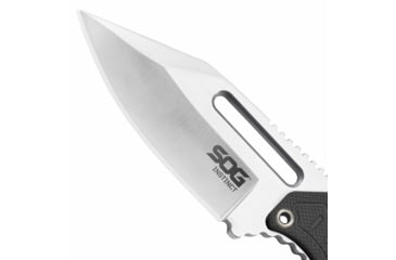 Image of SOG Specialty Knives &amp; Tools Instinct Fixed Blade Knife, 2.3in, 5Cr15MoV Blade, Clip Point, Black, Silver, Stainless Steel and G10 Handle, Silver/Silver &amp; Black, SOG-NB1012-CP