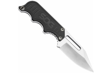 Image of SOG Specialty Knives &amp; Tools Instinct Fixed Blade Knife, 2.3in, 5Cr15MoV Blade, Clip Point, Black, Silver, Stainless Steel and G10 Handle, Silver/Silver &amp; Black, SOG-NB1012-CP