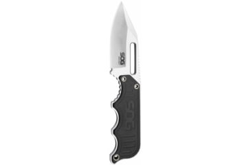 Image of SOG Specialty Knives &amp; Tools Instinct Fixed Blade Knife, 2.3in, 5Cr15MoV Blade, Clip Point, Black, Silver, Stainless Steel and G10 Handle, Silver/Silver &amp; Black, SOG-NB1012-CP