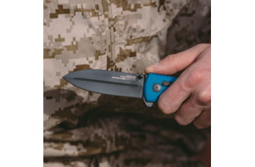 Image of SOG Specialty Knives &amp; Tools Pentagon XR LTE Folding Knives, 3.6in, Straight Edge, CTS XHP Steel, Spear Point, Blue, G10 Handle, SOG-12-61-06-57