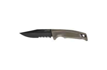 Image of SOG Specialty Knives &amp; Tools Recondo FX Fixed Blade Knives, 4.6in, Partially Serrated Edge, CRYO 440C Steel, Spear Point, FDE, GRN / TPU Handle, Black, SOG-17-22-04-57