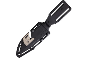 Image of SOG Specialty Knives &amp; Tools SEAL Strike Fixed Blade Knives, 4.9in, AUS-8, Plain Black Clip Point Blade, Black GRN Handle w/ Stainless Onlay, Molded Sheath, Boxed, SOG-SS1004-CP