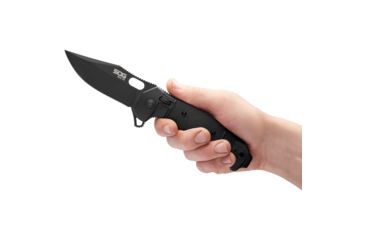 Image of SOG Specialty Knives &amp; Tools SEAL XR Flipper 3.9in Folding Knife,TiNi S35VN Clip Point Blade, Black, 12-21-01-57