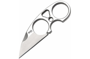 Image of SOG Specialty Knives &amp; Tools Snarl Fixed Blade Knife, 2.3in, 9Cr18MoV Blade, Sheepsfoot, Silver, Silver Handle, Black, SOG-JB01K-CP