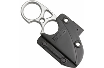 Image of SOG Specialty Knives &amp; Tools Snarl Fixed Blade Knife, 2.3in, 9Cr18MoV Blade, Sheepsfoot, Silver, Silver Handle, Black, SOG-JB01K-CP