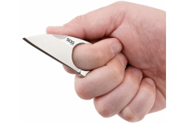 Image of SOG Specialty Knives &amp; Tools Snarl Fixed Blade Knife, 2.3in, 9Cr18MoV Blade, Sheepsfoot, Silver, Silver Handle, Black, SOG-JB01K-CP