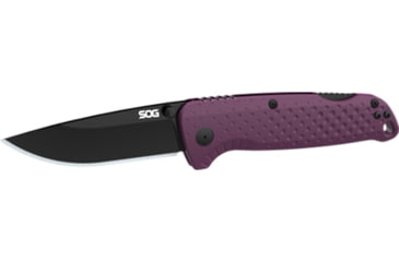 Image of SOG Specialty Knives &amp; Tools Adventurer LB Folding Knife, 3.5in, CRYO 5CR15MOV, Drop Point Blade, GRN Dusk Purple/Black Handle, SOG13110457