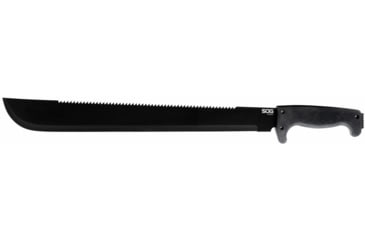 Image of SOG Specialty Knives &amp; Tools SOGFari Machete Fixed Blade Knife, 18in, 3Cr13 Blade, Machete, Black, Kraton Handle, Black/Black, SOG-MC02-N