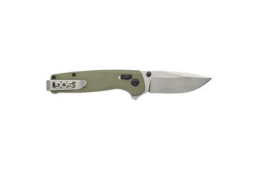 Image of SOG Specialty Knives &amp; Tools Terminus XR G10 Folding Knife, 2.95 in, D2 Blade, Clip Point, Olive Drab, G10 Handle, Box, Silver/OD Green, SOG-TM1022-BX