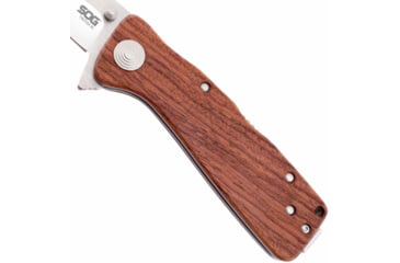 Image of SOG Specialty Knives &amp; Tools Twitch II Folding Knife, 2.65in, AUS-8 Blade, Drop Point, Brown, Rosewood Handle, Silver, SOG-TWI17-CP