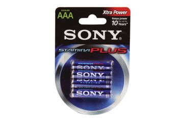 Image of Sony Alkaline Stamina Plus AAA 4 Batteries per Pack, S-AM4B4A
