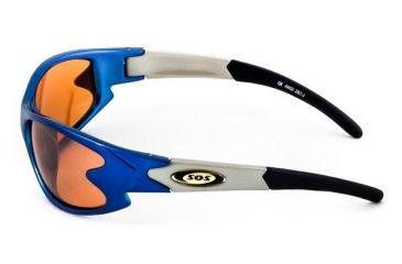 Image of Sos Wraps / Slasher - Fm Sunglasses, Frame - Aluminum Blue / Silver, Lens - Orange