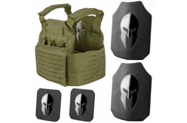 Image of Spartan Armor Systems Achilles NIJ Certified AR550 Package, Small/Extra Large, OD Green, Adjustable, SA-AR550PKG-AC-OD-FC-SP