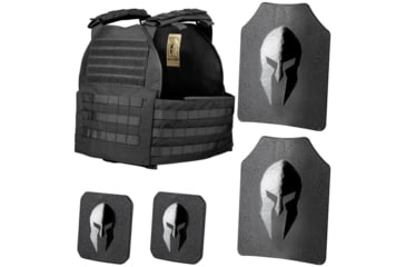 Image of Spartan Armor Systems Legion XL And Omega AR500 Body Armor Package, 2XL/4XL, Black, Adjustable, SA-AR500PKG-LEGION-XL-BK-SP