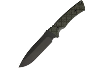 Image of Spartan Blades Damysus Fixed Blade Green Knife, 5.5 black powder coated 1095 Cro-Van carbon steel, OD green canvas micarta handle, SBSL003BKGR