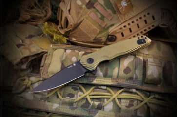 Image of Spartan Blades POROS Green Folding Knife, 5.13in Closed, 3.75in Black Tini Coated 154CM SS Blade, Green G10 Handle, SFBL11GR