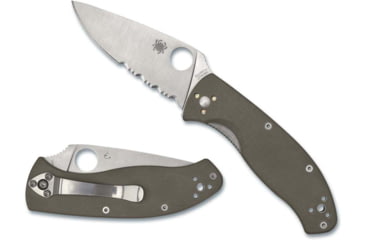 Image of Spyderco Tenacious Folding Knife, 3.35in, CPM-M4, Leaf Blade, G-10, Brown Handle, C122GBNM4PS