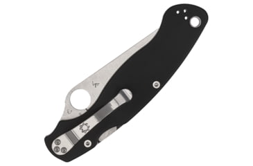 Image of Spyderco Military 2 Folding Knife by Sal Glesser, 4in, CPM S30V, Plain Stonewashed, Drop Point Blade, Black Textured G10 Handle Includes Pocket Clip, C36GP2