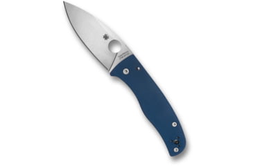Image of Spyderco Bodacious Folding Knife, 3.63 in, CPM SPY27, Drop Point, Satin Finish, Silver, G10, Blue Handle, C263GPCBL