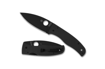 Image of Spyderco Bodacious Folding Knife, 3.66 in, CPM-S30V, Fully Serrated Leaf Blade, Black Blade, G-10, Black Handle, C263GSBK