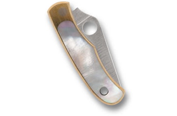 Image of Spyderco Bug Folding Knife, 1.26in, 12C27, Wharncliffe Blade, Nickel/Abalone, Silver Handle, C133AP