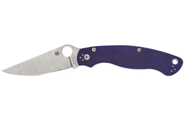 Image of Spyderco Military 2 Folding Knife by Sal Glesser, 4in, CPM S110V, Satin Plain Clip Point Blade, Dark Blue G10 Handle, C36GPDBL2