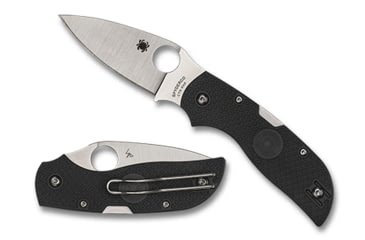 Image of Spyderco Chaparral Folding Knife, 2.8in, CTS XHP, Serrated Leaf Blade, FRN Black Handle, C152SGY