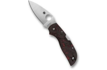 Image of Spyderco Chaparral Folding Knife, 2.8in, CTS XHP, Leaf Blade, Satin Finish, Red Fatcarbon Carbon Fiber, Red Handle, C152CFRDP