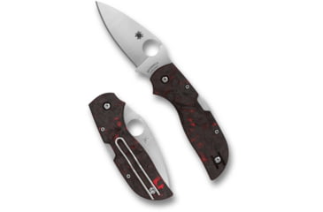 Image of Spyderco Chaparral Folding Knife, 2.8in, CTS XHP, Leaf Blade, Satin Finish, Red Fatcarbon Carbon Fiber, Red Handle, C152CFRDP