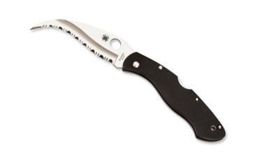 Image of Spyderco Civilian Black G-10 Handle, Serrated Blade Fold Knife C12GS