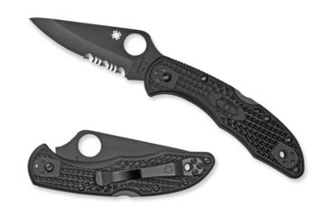 Image of Spyderco Delica4 Lightweight Black FRN Handle, Black Blade PS Blade Fold Knife C11PSBBK