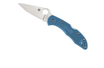 Image of Spyderco Delica4 Lightweight Blue FRN Handle, Flat Ground FE Blade Fold Knife C11FPBL