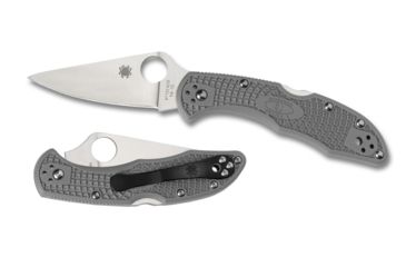 Image of Spyderco Delica4 Lightweight Gray FRN Handle, Flat Ground FE Blade Fold Knife C11FPGY