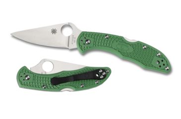 Image of Spyderco Delica4 Lightweight Green FRN Handle, Flat Ground FE Blade Fold Knife C11FPGR