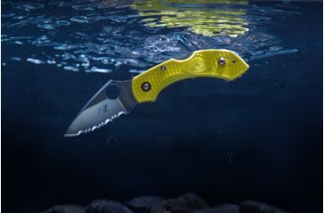 Image of Spyderco Dragonfly2 Yellow FRN Handle, H-1 Serrated Blade Fold Knife C28SYL2