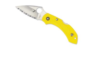 Image of Spyderco Dragonfly2 Yellow FRN Handle, H-1 Serrated Blade Fold Knife C28SYL2