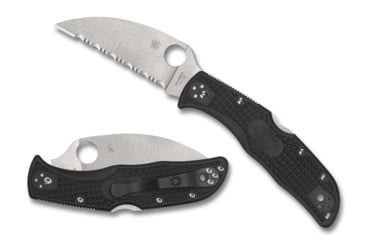 Image of Spyderco Endela Lightweight Wharncliffe Reveal 9 Folding Knife, Sal Glesser, 3.4in Satin VG-10 Blade, SpyderEdge, FRN Black Handle, C243FSWCBK