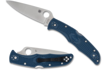 Image of Spyderco Endura 4 Folding Knife, 3.8in, CPM SPY27, Satin, Modified Clip, FRN Blue Handle, C10PCBL