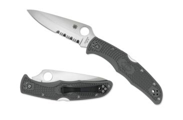 Image of Spyderco Endura 4 Folding Knife, 3.8in, VG-10, Clip Point, Partially Serrated Blade, Foliage Green FRN Handle, C10PSFG
