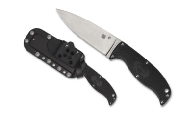 Image of Spyderco Enuff 2 Fixed Blade Knife, 3.95 in, K390 Steel, Plain Edge, Leaf Blade, FRN Handle, Black, FB31PBL2K390