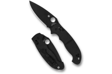 Image of Spyderco Manix 2 XL Salt Folding Knife, DLC Finish, 3.85 in, CPM MagnaCut, Drop Point Blade, G10, Black Handle, C95GMCBKP2