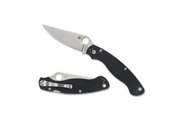 Image of Spyderco Military 2 Folding Knife, 4in, CPM-S90V, Clip Point Blade, Black Carbon Fiber Handle, C36CFP2