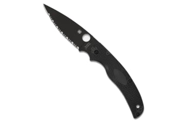 Image of Spyderco Native Chief Lightweight Folding Knife, 4.02in, CTS-BD1N Stainless Steel, Drop Point, Black DLC, Fully Serrated, Black, C244SBBK