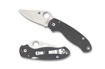Image of Spyderco Para 3 Folding Knife, Plain Edge, Satin Finish, Dark Gray Handle, C223GPDGY