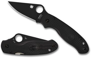 Image of Spyderco Para 3 Lightweight Folding Knife, 2.93in, CTS BD1N, Plain DLC Leaf Blade, Black FRN Handle, C223PBBK